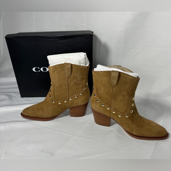 New Authentic Coach Women’s Paline Suede Bootie in Coconut Color Boots Sz 6 NIB - Picture 6 of 10